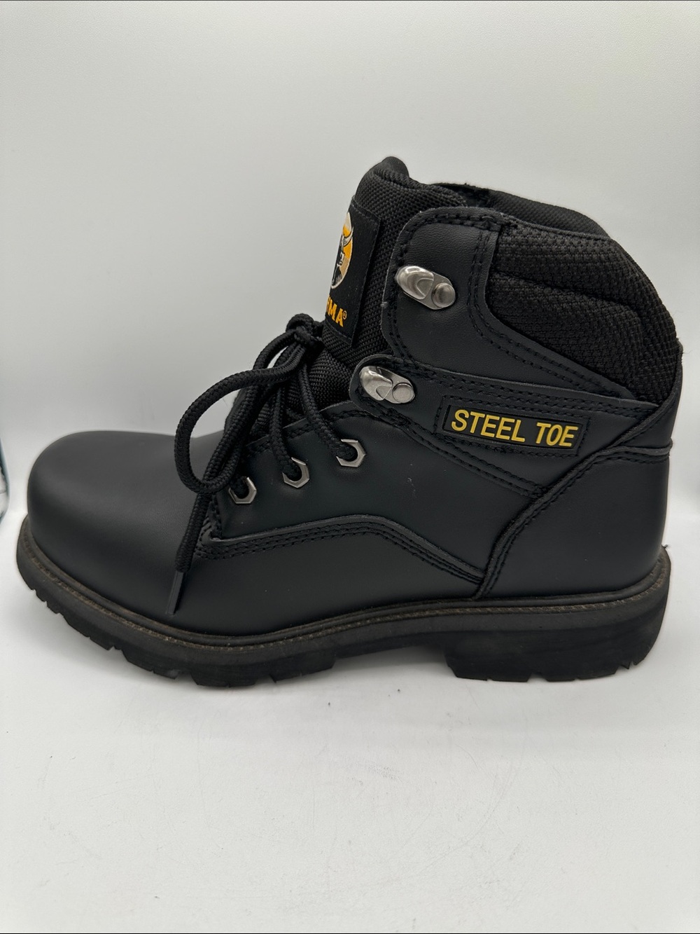 Brahma men's Gus black steel toe work boots, size 7W - Picture 3 of 11